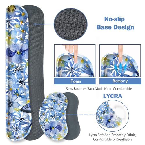 ToLuLu Desk Mat, Gaming Mouse Pad Wrist Support 4 in1 Set, XXL Large Mouse Pad + Keyboard Wrist Rest + Memory Foam Cushion Mouse Wrist Rest for Pain Relieve + Coaster Computer, Butterfly Loves Flower - color: Butterfly Loves Flower