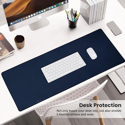 ALOANES Waterproof Mouse Pad with Durable Stitched Edge, Gaming Keyboard, Non-Slip Rubber Base Mouse Mat, Desk pad for Gamer, Office& Home, Dark Blue Mousepad Large(27.6"x11.8"x0.12") - color: 00- Dark Blue, size: Large(27.6" x11.8")