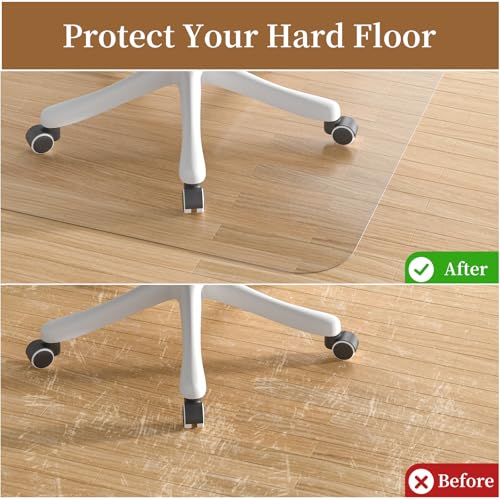 Office Chair Mat for Hardwood Floor, 36" X 48" 2 Pack Chair Mat for Hard Floors, PVC Clear Floor Protector Rug Mat for Home and Office, Can't be Used on Carpet