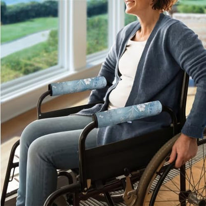 Wheelchair Armrest Covers Blue Dragonfly Wheelchair Accessories Chair Arm Pads Universal for Wheelchair Armrests Office Transport Chairs - color: Blue Dragonfly