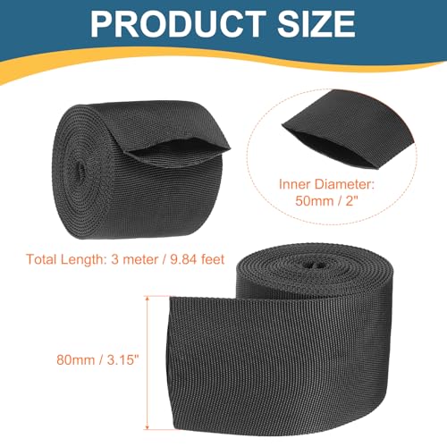 HARFINGTON Nylon Protective Hose Sleeve 2" ID 10FT Cable Cover Sheath Hydraulic Hose Protector Wrap for Welding Cord Tig Torch Hydraulic, Black - size: 2" ID 10FT