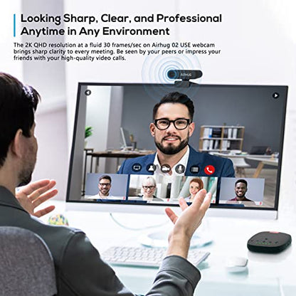 AIRHUG Webcam No Mic with Privacy Cover, USB Web Cam for Computer and Laptop Plug & Play, Web Camera Without Audio, 78° Wide-Angle,for Streaming and Conferencing (2K Webcam No Mic) - style: 2K Webcam No Mic