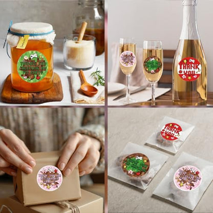 1.8 Inch 80PCS Pixel Miner Theme Gaming Party Decorations Thank You Stickers, Pixel Miner Video Game Birthday Party Decorations Favors Stickers for Boys Kids, Thank You for Coming Party Favors