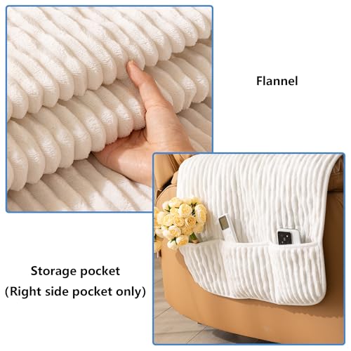 Recliner Chair Covers That Stay in Place, Waterproof Recliner Sofa Cover, Non-Slip Chair Protector, Washable Furniture Cover for Dogs, Cats and Kids (White, 23.6" Recliner Chair) - color: White