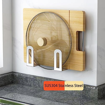 Self Adhesive Stainless Steel Pan Cover Racks ,Pantry Organization Rack, Cutting Board Storage , Pot Lid Holder - color: Teal