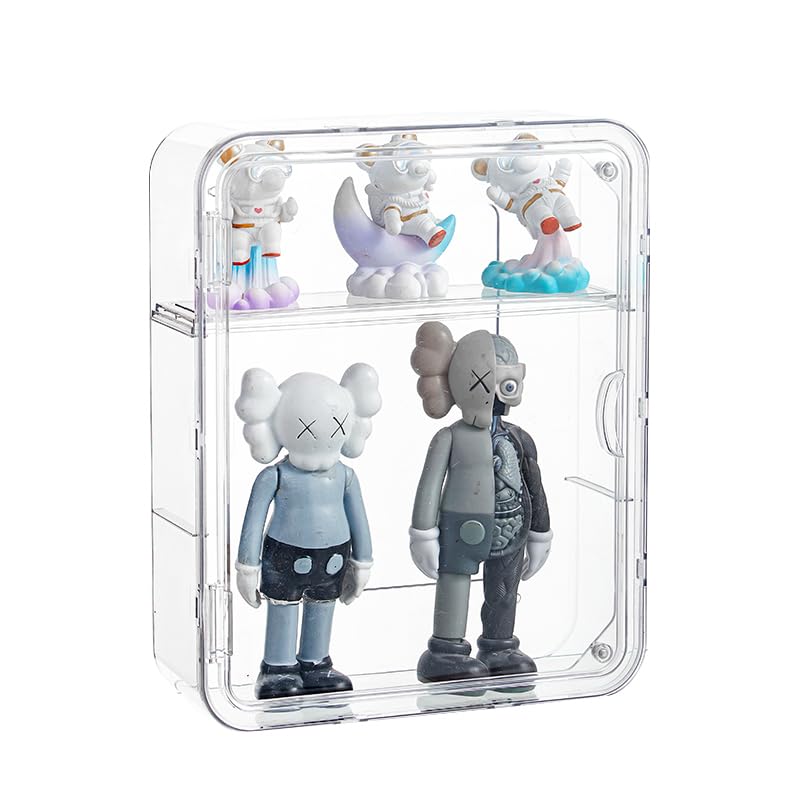 BOHOIDEE 3 Tiers Clear Display Case for Figures, Acrylic Storage Organizers Box with Magnetic Door, Wall-Mounted Dustproof Showcase for Collectibles Action Figure - size: Wall-Mounted Large