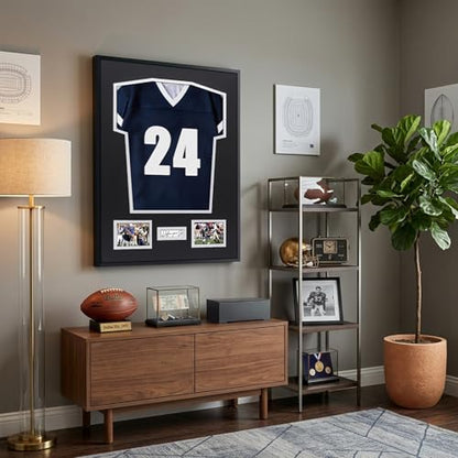 Aluminum Jersey Display Frame Case Large Shadow Box Jersey Frame with Photo Slots 98% UV Protection Clear Acrylic for Football, Hockey, Basketball, Baseball Shirt Ideal Gift for Sports Fans - color: Jersey Frame 11