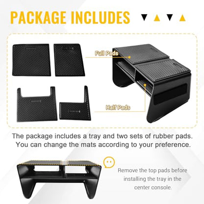 Center Console Organizer Compatible with Subaru Forester 2019 2020 2021 2022 2023 2024 Accessories, Middle Console Storage Box Insert Tray with Charging Hole (NOT for XT or 2025 Models)