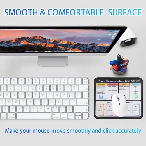 Project Management Mouse Pad, Gantt Chart CPM Risk Matrix Workflow Guide Desk Mat, Non-Slip Smooth Mousepad for PMP Managers Team Leads Consultants - color: Project Management