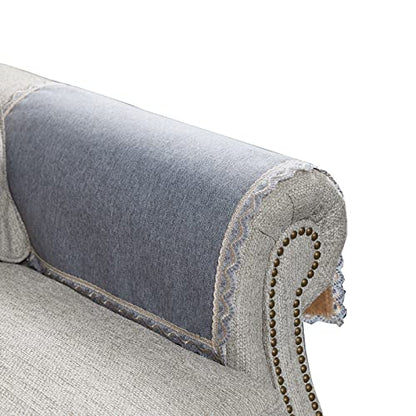 MINJIATEX Couch arm Covers,Non-Slip lace Sofa arm Covers Set of 2 Washable Sofa armrests Covers for Living Room Recliner Chair arm Cover Protectors for Leather Sofa armrest slipcover (MYS-Grey) - color: Mys-grey