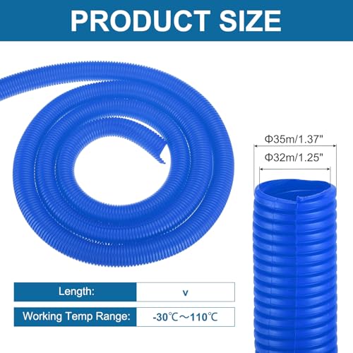 MECCANIXITY 1 1/4 Inch 20ft Split Wire Loom Tubing, Flexible Cord Protectors with Installation Tool Cable Management Sleeve Conduits Cover for Office Home Electrical Automotive Wires, Blue - color: Blue, size: 1 1/4 Inch 20ft