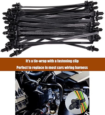 Nylon Push Mount Cable Zip Tie, 8.3" Heavy Duty Nylon Push Mount Self Locking Assortment for Indoor Wire Tying- Black 8.3x0.2inch 40 Pack - size: 8.3x0.2inch (40Pcs)
