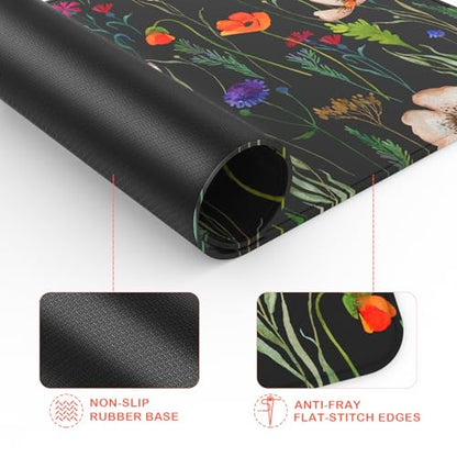 eulps Mouse Pad with Stitched Edge, Multiple Patterns Computer Mouse Pads with Non-Slip Rubber Base, Washable Cloth Mousepad, for Gaming, Laptop, PC (Wildflower Night) - color: 29Wildflower Night