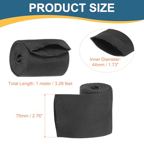 HARFINGTON Nylon Protective Hose Sleeve 1.7" ID 3FT Cable Cover Sheath Hydraulic Hose Protector Wrap for Welding Cord Tig Torch Hydraulic, Black - size: 1.7" ID 3FT