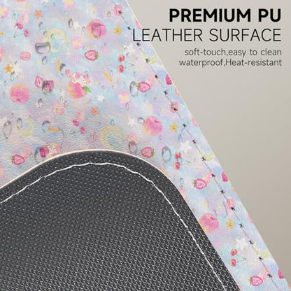 AUPET PU Leather Desk Pad Protector Blotter, Animal 35 x 17in Large Mouse Pad,Cute Office Desk Mat,Waterproof Non-Slip Desk Writing Drawing Pad for Office Home Game (Cute Pastel Cat) - color: Cute Pastel Cat