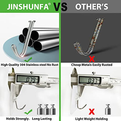 JINSHUNFA Adhesive Wall Hooks 13LB Heavy Duty No Drill Transparent Waterproof Hooks for Bathroom Kitchen Towel Coat 8 Pack - color: Clear, size: Medium 8 Pcs