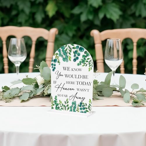 Wedding Memorial Sign We Know You Would be Here Today if Heaven Reserved Signs in Loving Memory Table Wedding Signs for Ceremony and Reception 7 x 5 Inches - color: Know