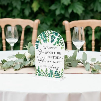 Wedding Memorial Sign We Know You Would be Here Today if Heaven Reserved Signs in Loving Memory Table Wedding Signs for Ceremony and Reception 7 x 5 Inches - color: Know
