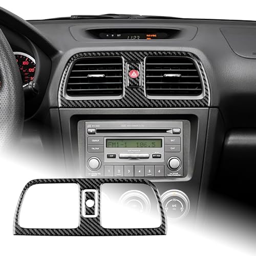 AIRSPEED for Subaru Impreza 2005 2006 2007 Center Air Vent Outlet Frame Cover Carbon Fiber Center Console Interior Trim Accessories, Black - color: Center Air Vent Black