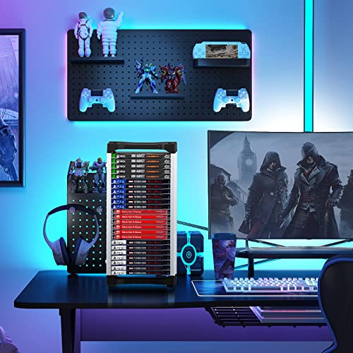Nargos Video Game Storage Tower Universal for PS5/PS4/PS3/PS2/Xbox One/Xbox 360 And Xbox Series X/S/Wii/Switch/Switch 2 Game Cases, DVD And Blu-Ray Disks, Organizer Para Juegos, Regalo Gamer (23 Pcs) - size: 23 Pcs