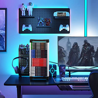 Nargos Video Game Storage Tower Universal for PS5/PS4/PS3/PS2/Xbox One/Xbox 360 And Xbox Series X/S/Wii/Switch/Switch 2 Game Cases, DVD And Blu-Ray Disks, Organizer Para Juegos, Regalo Gamer (23 Pcs) - size: 23 Pcs