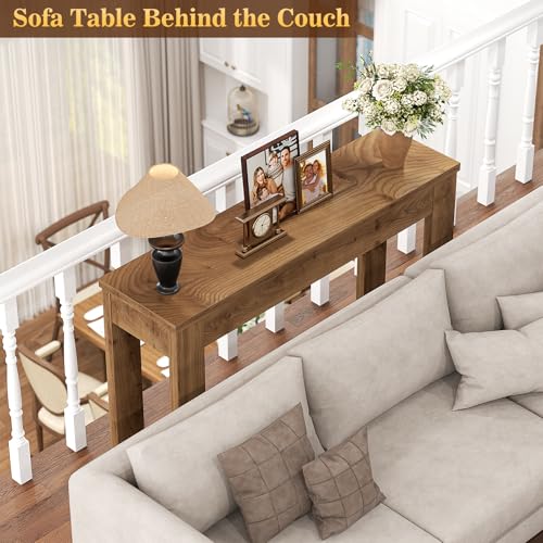 Armocity Console Table, Small Farmhouse Wood Entryway Table, Sofa Tables Narrow Long Behind Couch, Entry Table for Entrance, Hallway, Living Room, 32", Brown Oak - color: Brown Oak, size: 32"