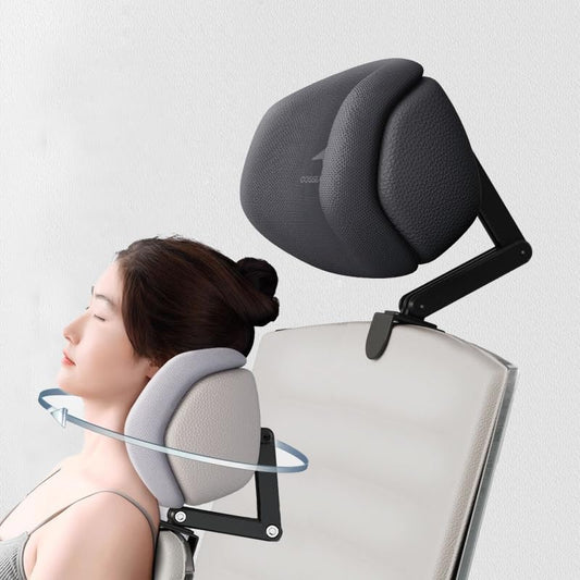 Memory Foam Headrest Attachment for Office Chair, Attachable Chair Head Rest, Desk Chair Neck Support, Elastic Sponge Head Pillow Adjustable Height and Angle (Upgraded Version(Black)) - color: Charcoal Black