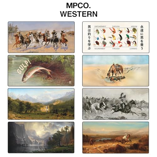 MPCO. Original Large Gaming Desk Mat – 36" x 17" Duraglyde Western Landers-Peak Full Desk Mouse Pad for Smooth Precision – Non-Slip, Washable Extra-Large PC Mouse Pad for Gaming Sessions - color: DuraGlyde - Landers-Peak