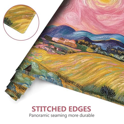DINKY Desk Pad and Keyboard Wrist Rest, Large Mouse Pad +Keyboard Pad +Mouse Wrist Support +Coaster, 35.4 x 15.7 Inches Non-Slip Desk Mat for Office, Home, Pink Starry Sky Field - color: Pink Starry Sky Field