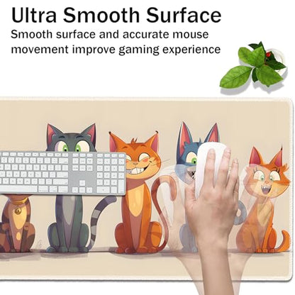 MTG Play Mat, 24" x 14" TCG Card Play Mat, Surface with Smooth Stitched Edge, with Storage Bag, Cute Cat - color: Cute Cat