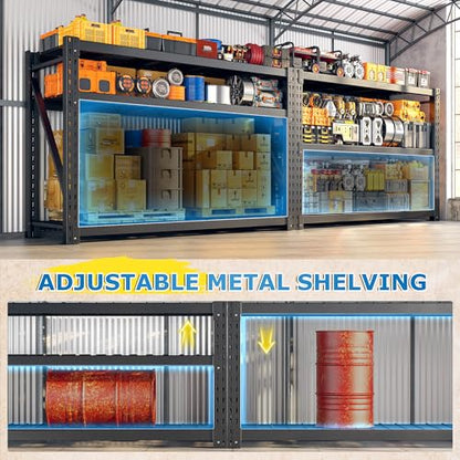 Bepatio 8250LBS Heavy Duty Garage Shelving,Storage Shelves Industrial Metal Shelving, 3-Tier Adjustable Shelves for Factory Warehouse Shop Storage Room 24" D × 60" W × 66" H, Black - size: 60"W x 24"D x 66"H, 3-Tier