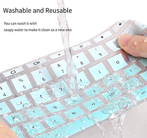 Keyboard Cover for Lenovo Chromebook Flex 5 5i 13" / Chromebook Flex 3 11 / IdeaPad 3 Chromebook 11.6 / Lenovo Spin X360 2-in-1 Chromebook/Chromebook C330 C340 100e 300e 500e 11.6, Ombre Mint - color: Ombre Mint