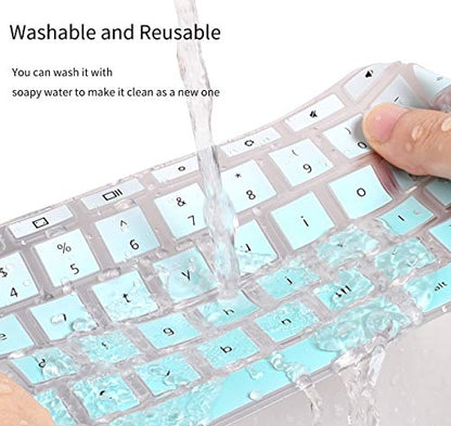 Keyboard Cover for Lenovo Chromebook Flex 5 5i 13" / Chromebook Flex 3 11 / IdeaPad 3 Chromebook 11.6 / Lenovo Spin X360 2-in-1 Chromebook/Chromebook C330 C340 100e 300e 500e 11.6, Ombre Mint - color: Ombre Mint