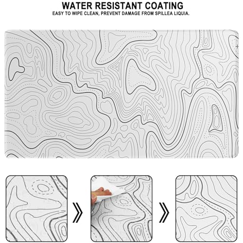 Large Mouse Pad, Water Resist Extra Gaming Large Mousepad with Stitched Edges, 31.5" x 15.7" Non-Slip Rubber Base Office Big Long Keyboard Pad for Office Gamer Home XXL, White - color: White