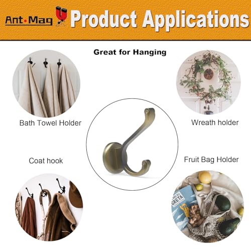 Ant Mag Magnet Hooks Heavy Duty 140lbs Neodymium Magnet Metal Wall Hooks for Hanging Coats Robes Backpacks Bags Hats Keys Mugs Cups Towels Bronze - size: D1.65in Bronze 2 Pack
