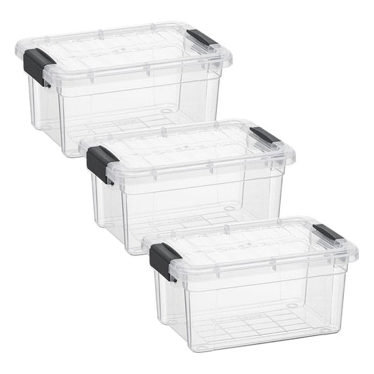 Superio Clear Storage Boxes with Lids, 3.5 Quart Plastic Container Bins for Organizing, Stackable Crates, BPA Free, Non Toxic, Odor Free, Organizers for Home, Office and Dorm, 3 Pack - size: 3.5 Qt, style: 3 Pack