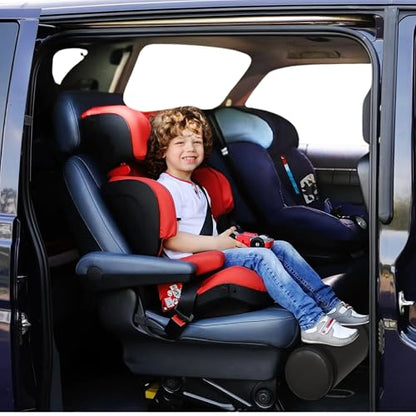 SWANOO Car Foot Rest with Extra Long Straps - Adjusts to Any Carseat or Toodlers Booster Seat - Black Leather Leg Rest for Kids - color: Leather Black