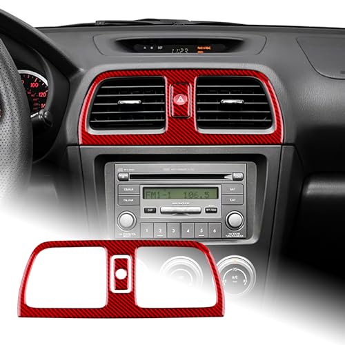 AIRSPEED for Subaru Impreza 2005 2006 2007 Center Air Vent Outlet Frame Cover Carbon Fiber Center Console Interior Trim Accessories, Red - color: Center Air Vent Red