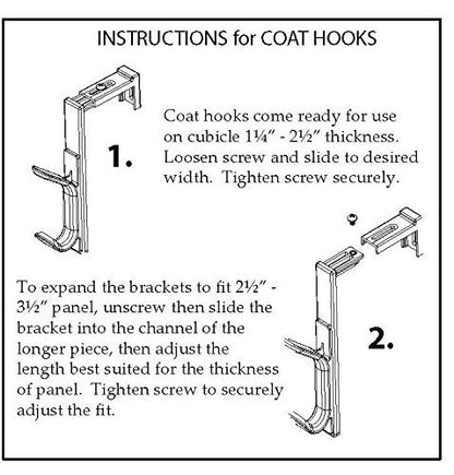 Officemate Coat Hooks for Cubicle Panels,Adjustable,Comes in (22009) Black,(Pack of 12) - size: 12 Pack