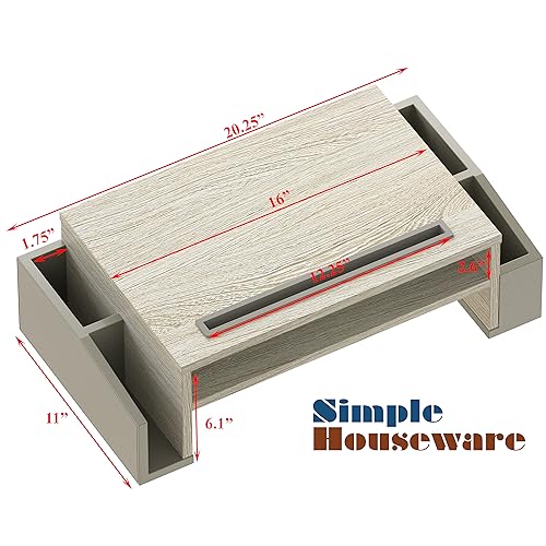 Simple Houseware Desk Monitor Stand Riser with Adjustable Organizer tray, Maple - color: Maple