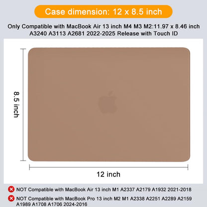 MOSISO Compatible with MacBook Air 13 inch Case M5 2026 M4 2025 M3 M2 2024-2022 A3449 A3240 A3113 A2681, Scratches-Resistant Protective Hard Shell for MacBook Air 13.6 inch Case, Caramel Brown - color: Caramel Brown