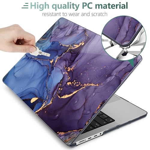DONGKE Compatible with MacBook Pro 16 Inch Case (2026-2021 Release, M5 M4 M3 M2 M1 Pro/Max Chip), Plastic Hard Shell Cover with Keyboard Cover & Screen Protector for MacBook Pro 16", Abstract Marble - color: Abstract Marble X570