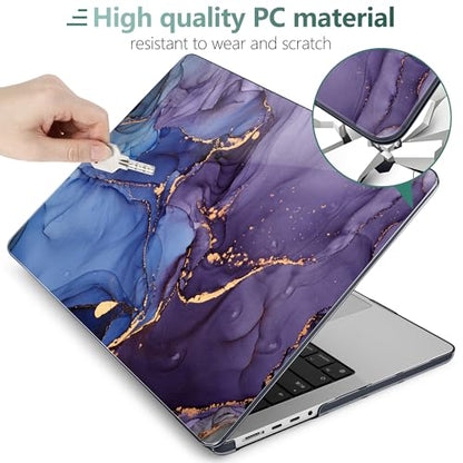 DONGKE Case for MacBook Pro 14 Inch (2026-2021 Release, M5 M4 M3 M2 M1 Pro/Max Chip), Plastic Slim Hard Shell Protective Cover with Keyboard Cover & Screen Protector, Abstract Marble - color: Abstract Marble X570