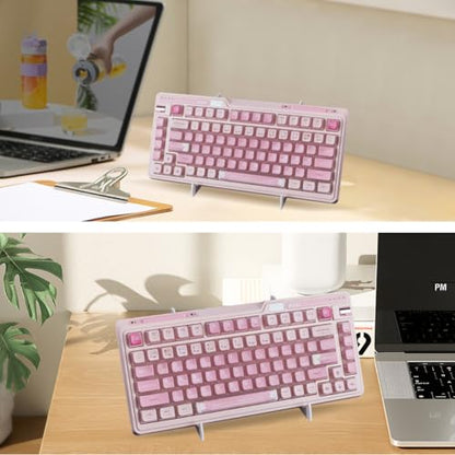 CRASPIRE Acrylic Keyboard Display Stand 1-Tier Portable Keyboard Display Shelf Transparent Display Keyboard Holder Removable Keyboard Storage Holder for Home Office Study - color: Clear