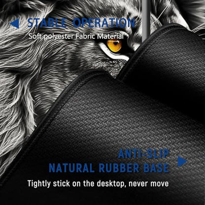 Large Mouse Pad + Keyboard Wrist Rest Set, Extended Gaming Mousepad (31.5X11.8 inch) with Non-Slip Rubber, Ergonomics Memory Foam Mouse Wrist Rest Support, Lion Philippians 4:13 Black XXL Desk Pad - color: Yu-Mouse Pad-3-B38