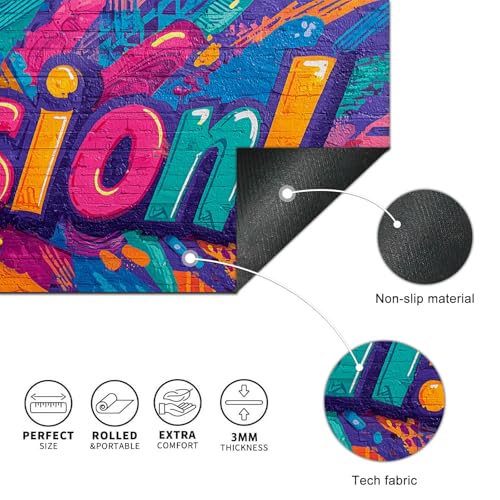 HOMETITUTE XL Mouse Pad Gaming Mousepad 31.5x11.8 Inch Vibrant Passion! Graffiti Art Non-Slip Keyboard Desktop Protector Mat Diatomite Large Mouse Pad for Home and Office Desk Accessories - color: Vibrant "Passion!" Graffiti Art