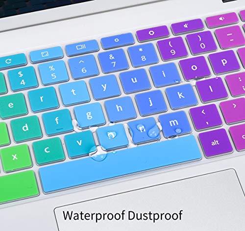 Colorful Keyboard Cover for Lenovo IdeaPad Slim 3 Chromebook 14", Lenovo Chromebook Flex 3 11"/IdeaPad 3 11.6, Flex 5 5i 13/ Spin X360 2-in-1/C330 C340 100e 300e 500e 11.6, Rainbow - color: Rainbow