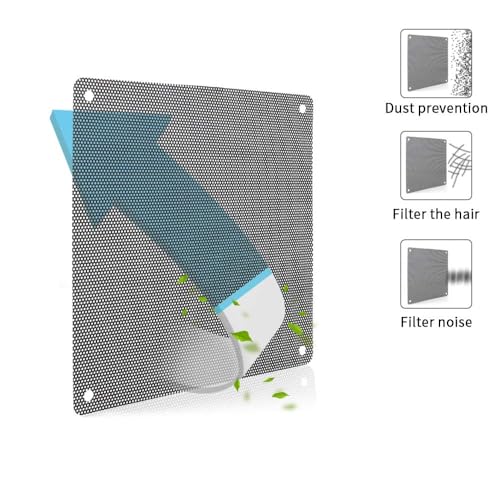 120mm Fan Filter, 10 Pack Black Computer Fan Grill Cover | 0.8mm PVC fine mesh blocks dust & pet hair. High airflow. Washable & reusable. Fits 120mm fans, screw mount. - size: 120x120mm