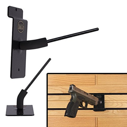 Hold Up Displays in Barrel Wall Mount Handgun Pistol Holder Gun Hanger – 30 Degrees Left - size: 1 Pack, style: 30 Degree Left