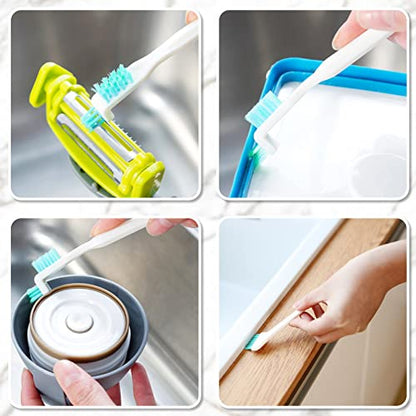 16 Pcs Small Household Cleaning Brushes, Deep Detail Crevice Cleaner Brush Crevice Cleaning Tool 8 in 1 Cleaner Brush for Small Holes Corner Space Keyboard Bottle Tile